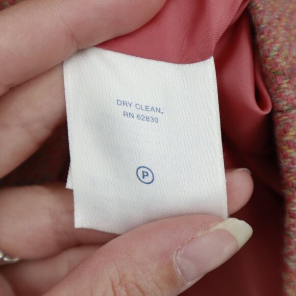 Lands End Wool Jacket Women 16P Pink Classic Preppy Professional Academia Career - Picture 8 of 16
